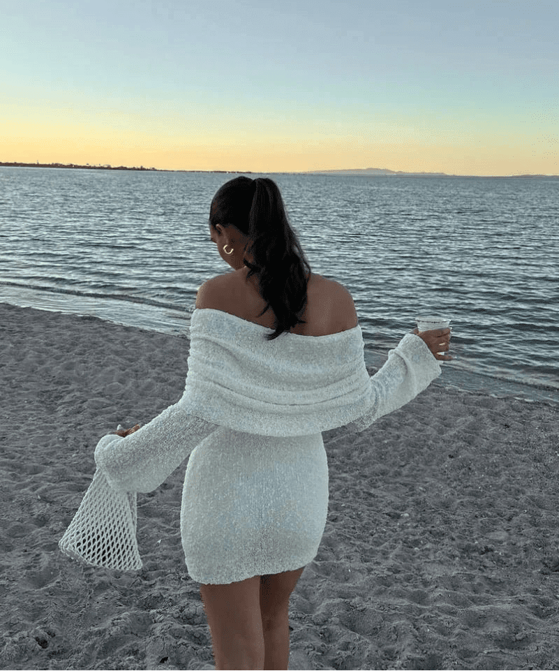 Bianca Off-Shoulder Bodycon Knit Mini Dress