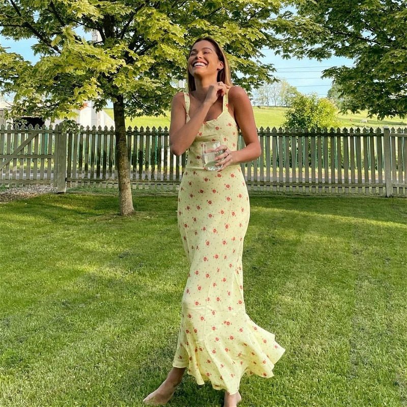 Iris Flared Ruffle Floral Dress