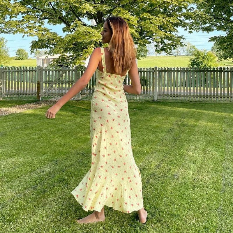 Iris Flared Ruffle Floral Dress