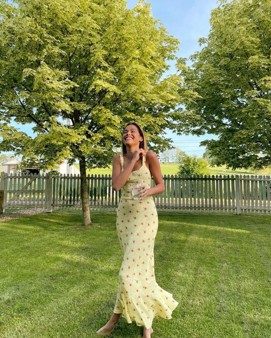 Iris Flared Ruffle Floral Dress