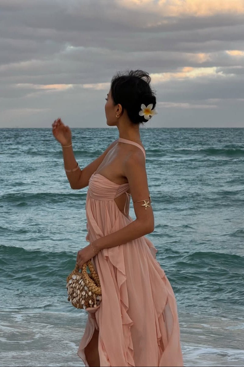 Harper Strapless Ruffled Maxi Dress