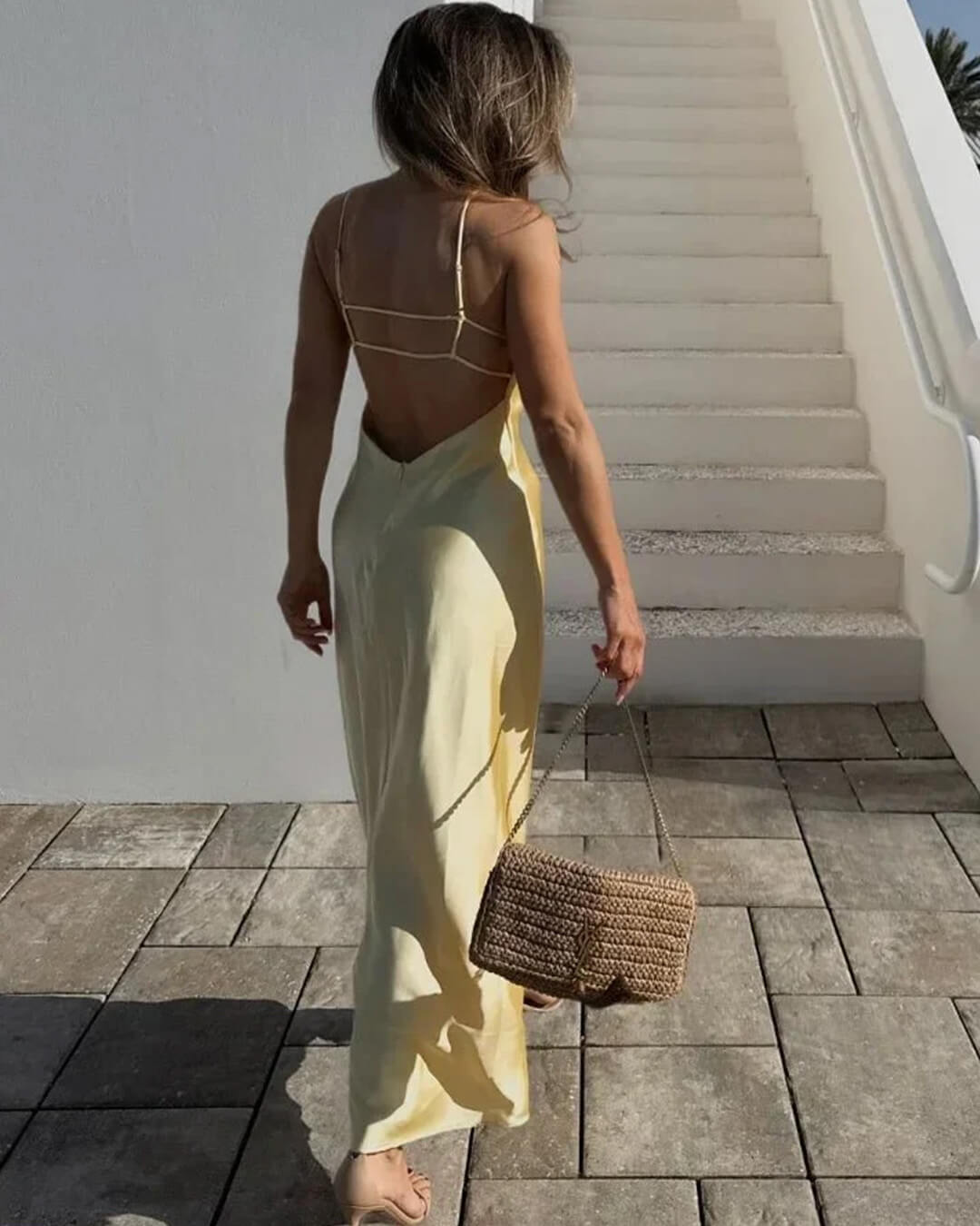 Kirra Satin Backless Maxi Dress