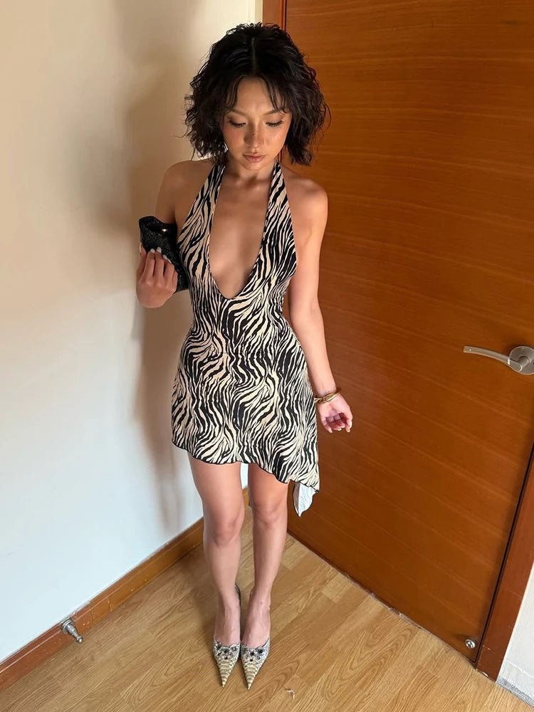 Natasha Zebra Bandage Mini Dress