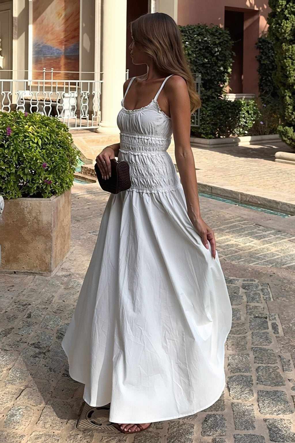 Mary Square Neck Bodycon Maxi Dress