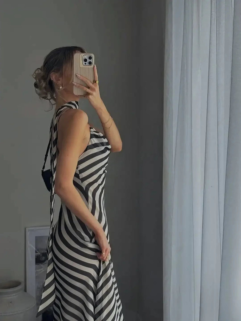 Lola Striped Scarf Maxi Dress