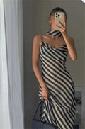 Lola Striped Scarf Maxi Dress