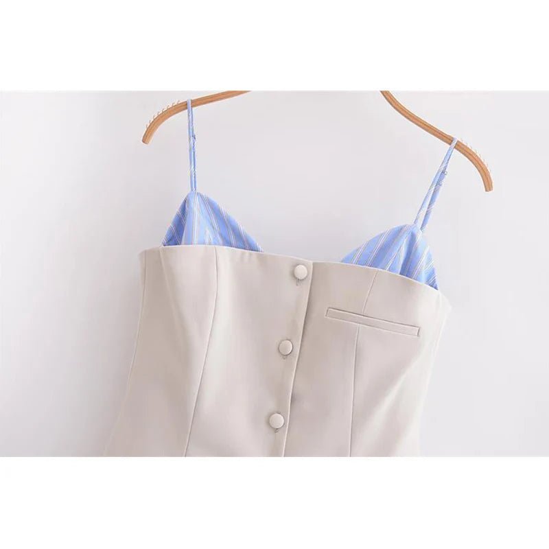 Trina Striped Pleated Corset Mini Dress