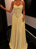 Gloria Halter Corset Maxi Dress