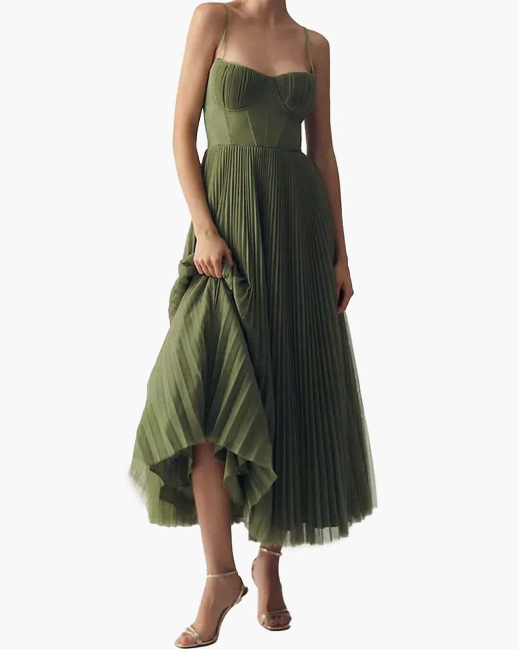 Teresa Pleated Sleeveless Maxi Dress