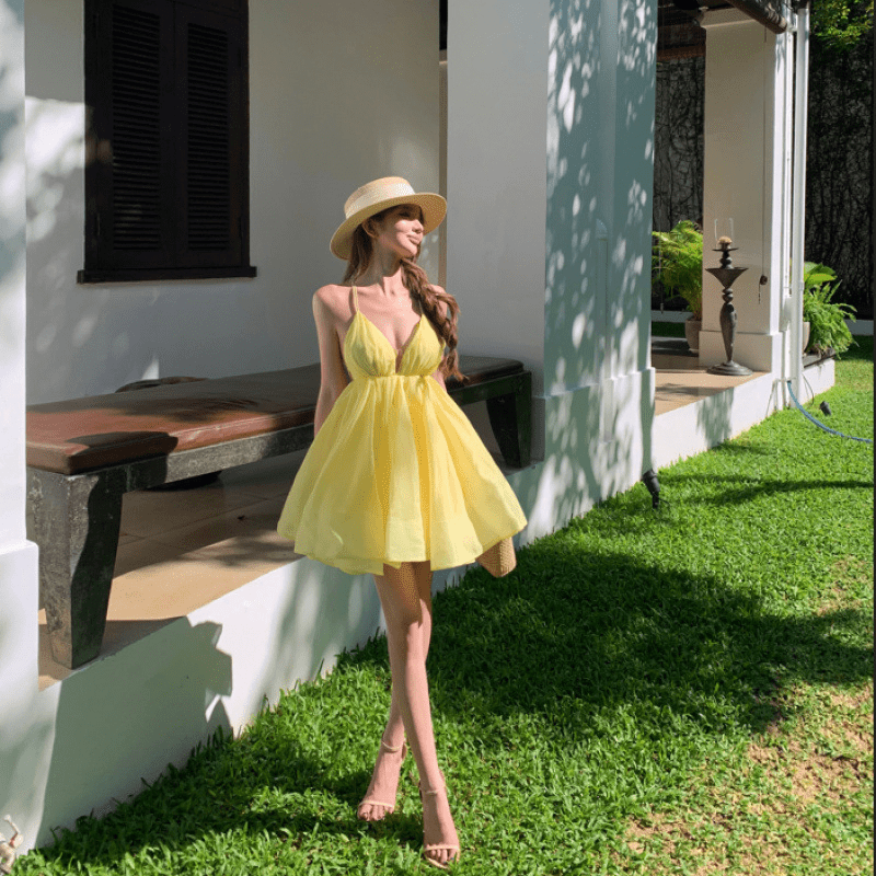 Isabella V Neck Layered Mini Dress