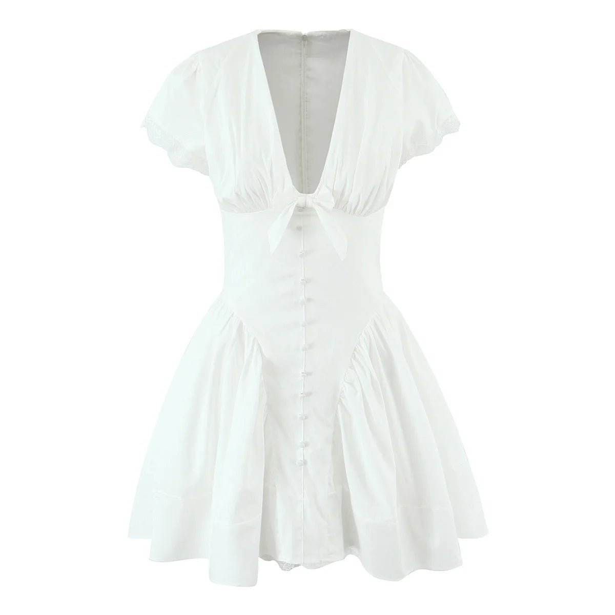 Mia Bow V-Neck Mini Dress