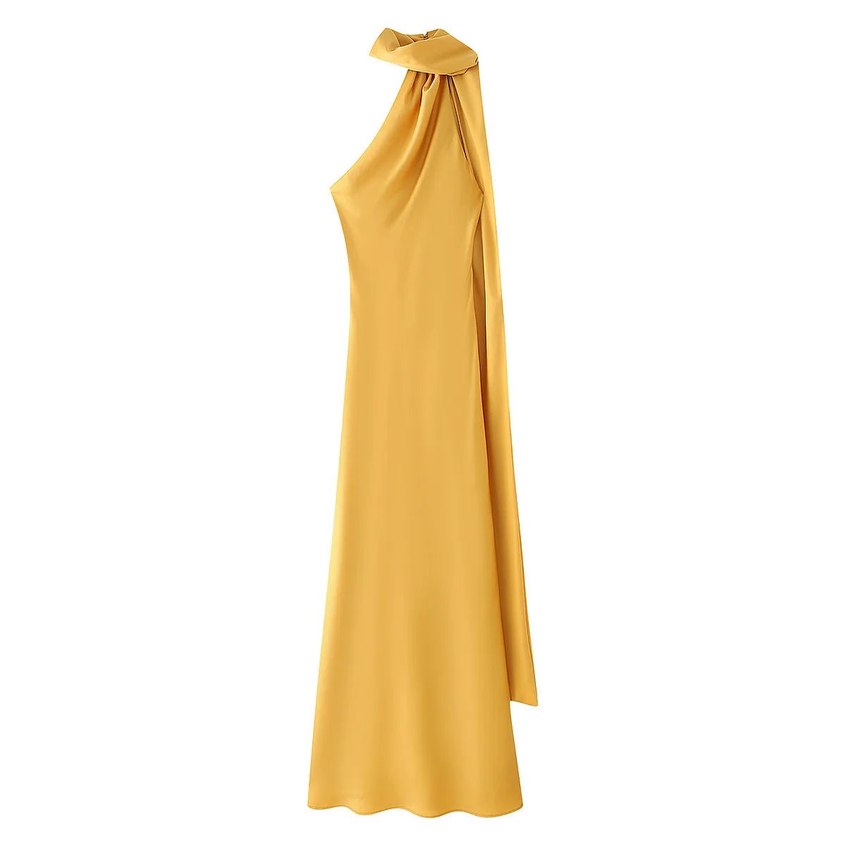 Beatrice Halter Backless Silk Satin Maxi Dress