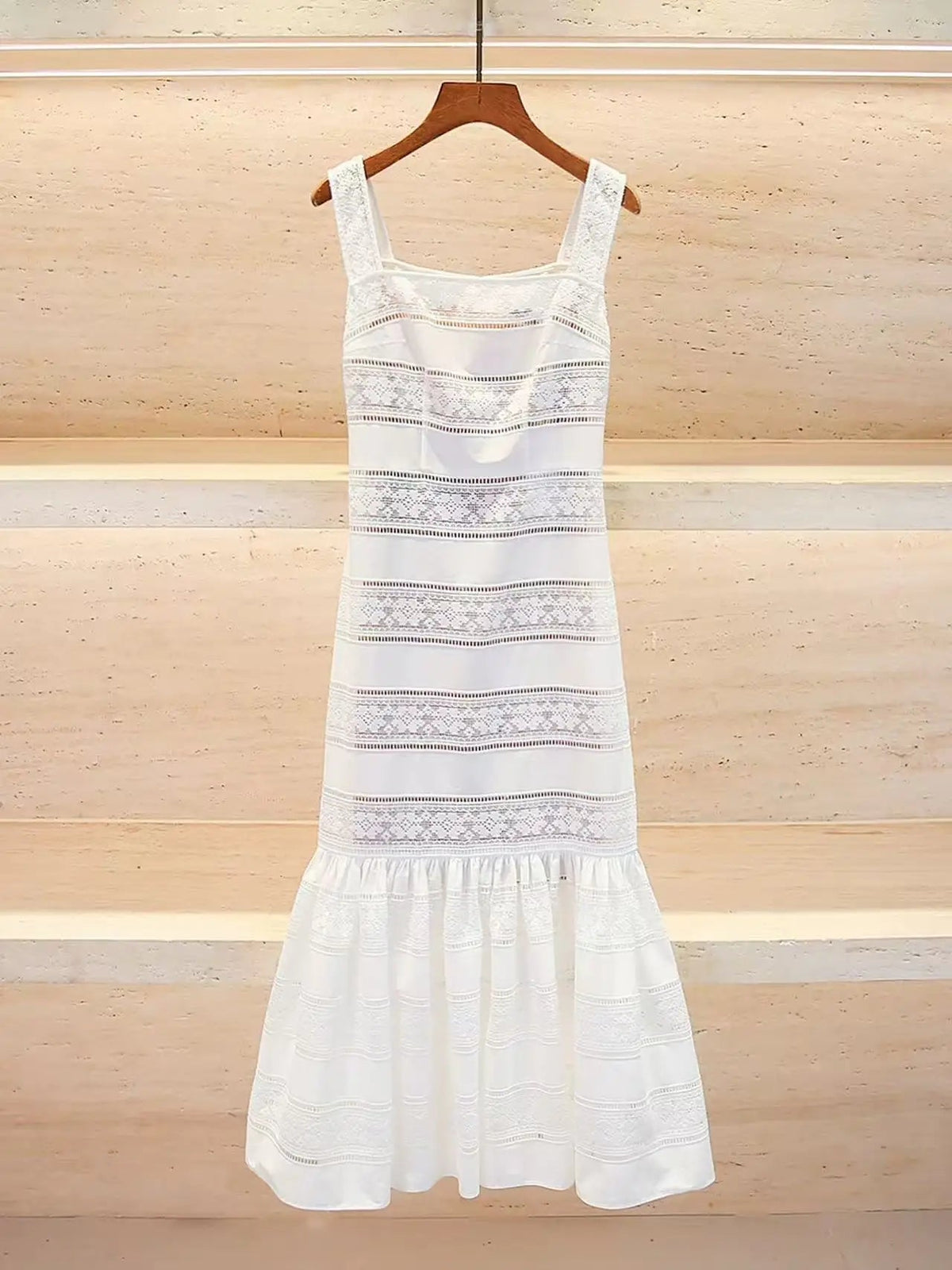 Laura Embroidered Lace Fishtail Dress
