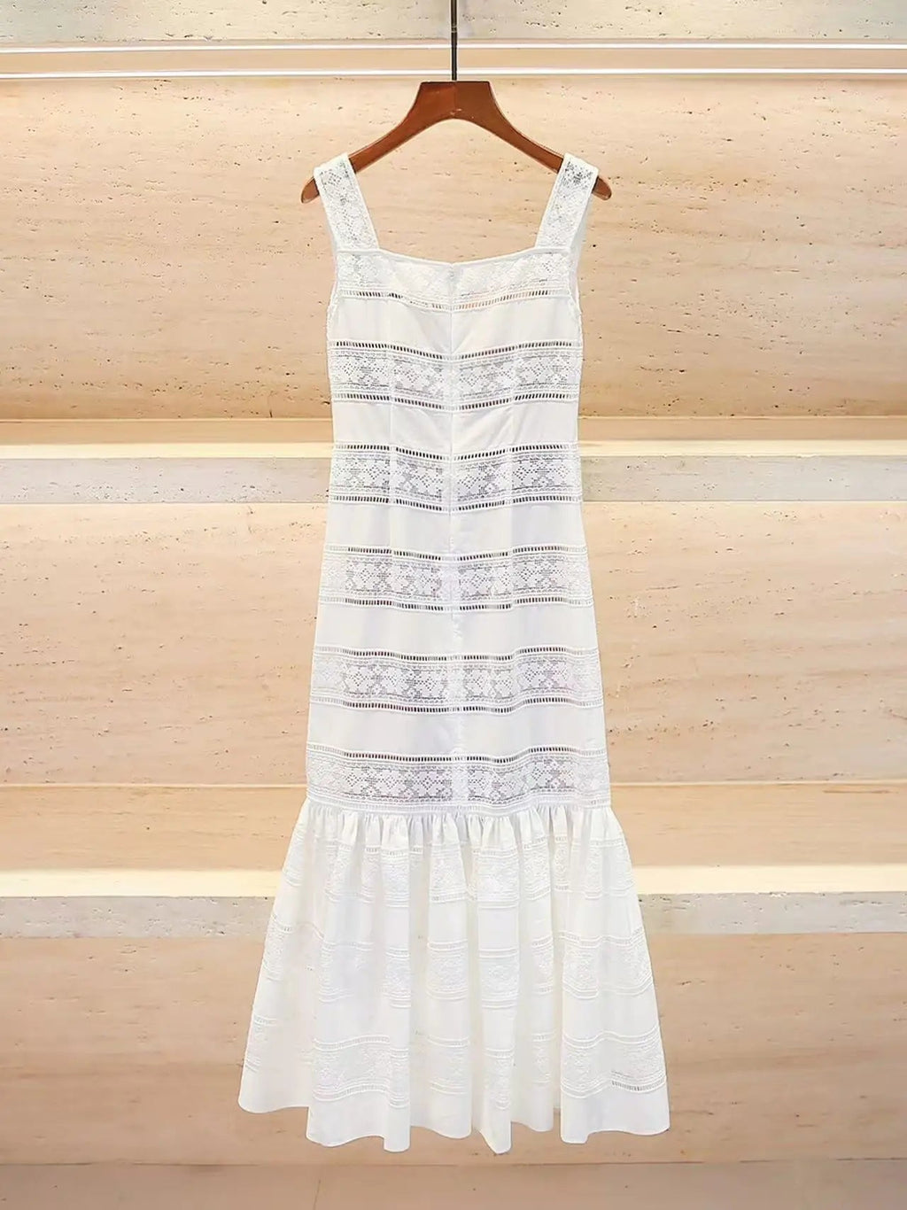 Laura Embroidered Lace Fishtail Dress