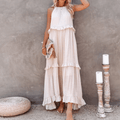 Celeste Ruffle Hem Beach Maxi Dress