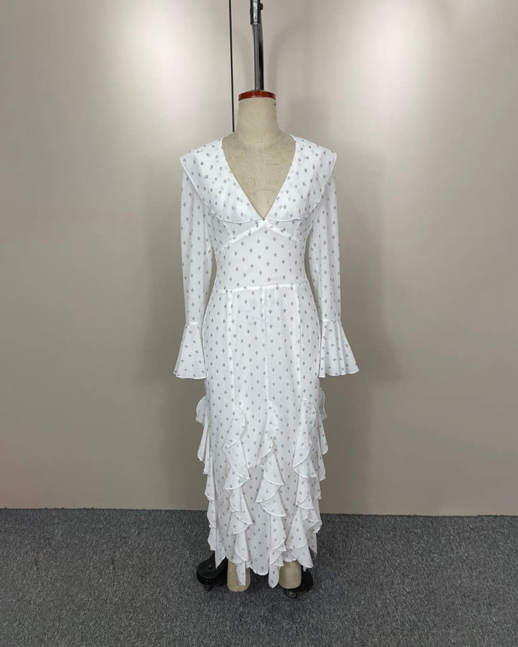Jacinta Flared Sleeve Ruffle Maxi Dress