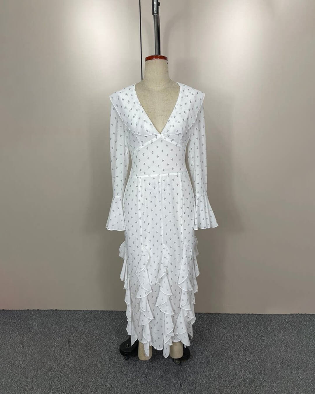 Jacinta Flared Sleeve Ruffle Maxi Dress