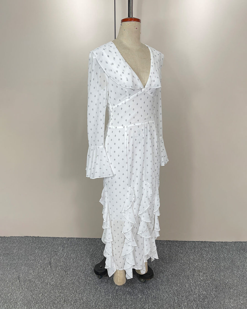 Jacinta Flared Sleeve Ruffle Maxi Dress