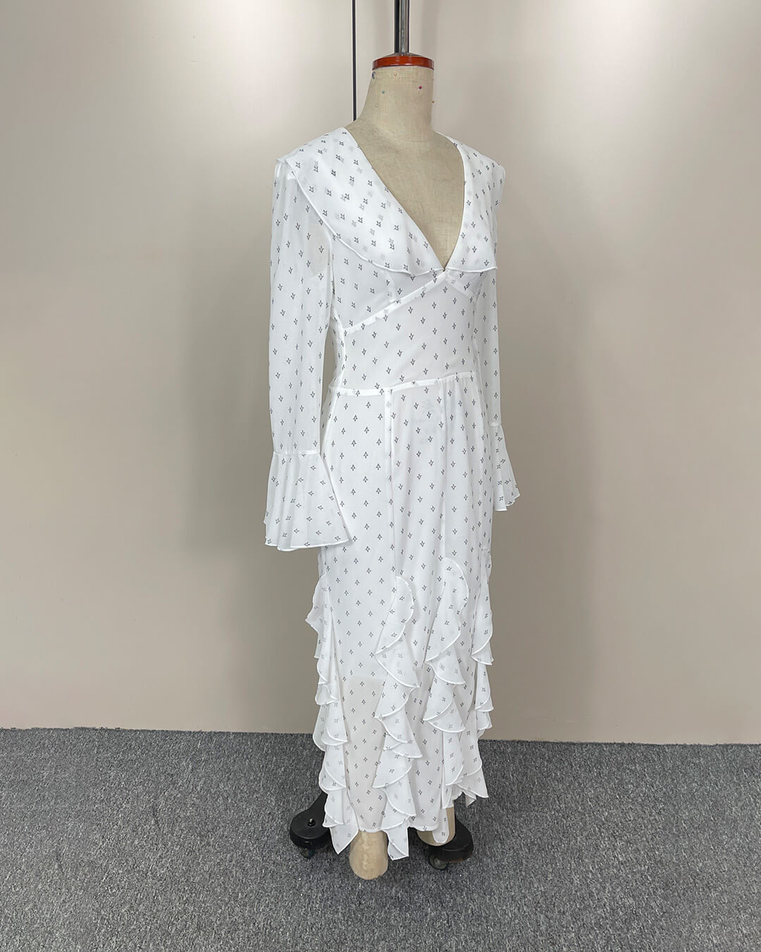 Jacinta Flared Sleeve Ruffle Maxi Dress