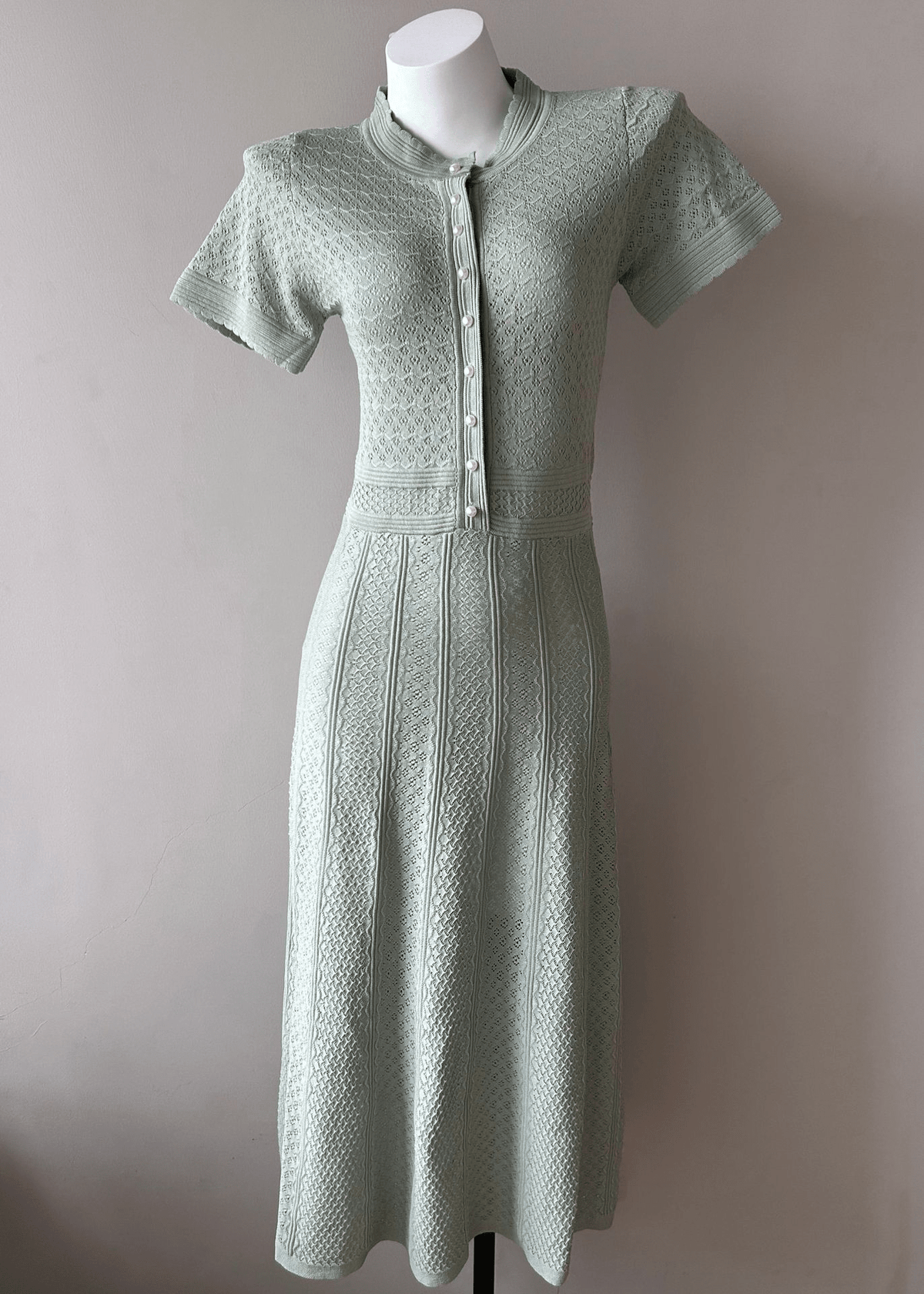 Nicole Knitted Half-Button Midi Dress