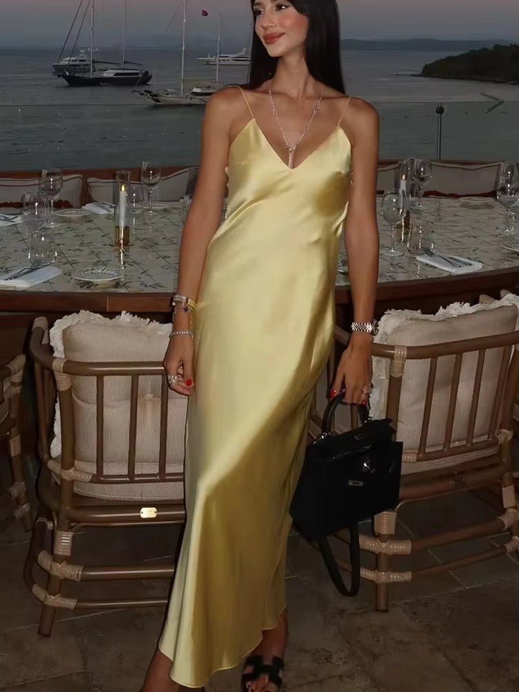 Kirra Satin Backless Maxi Dress