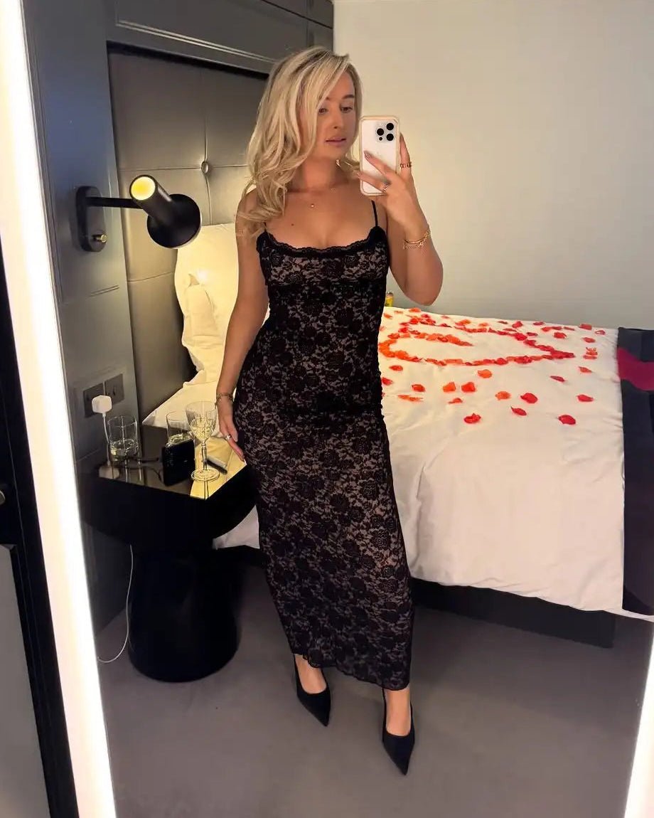 Nina Off-Shoulder Lace Maxi Dress