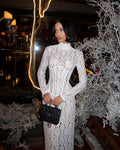 Raina Lace High-Neck Maxi Dress