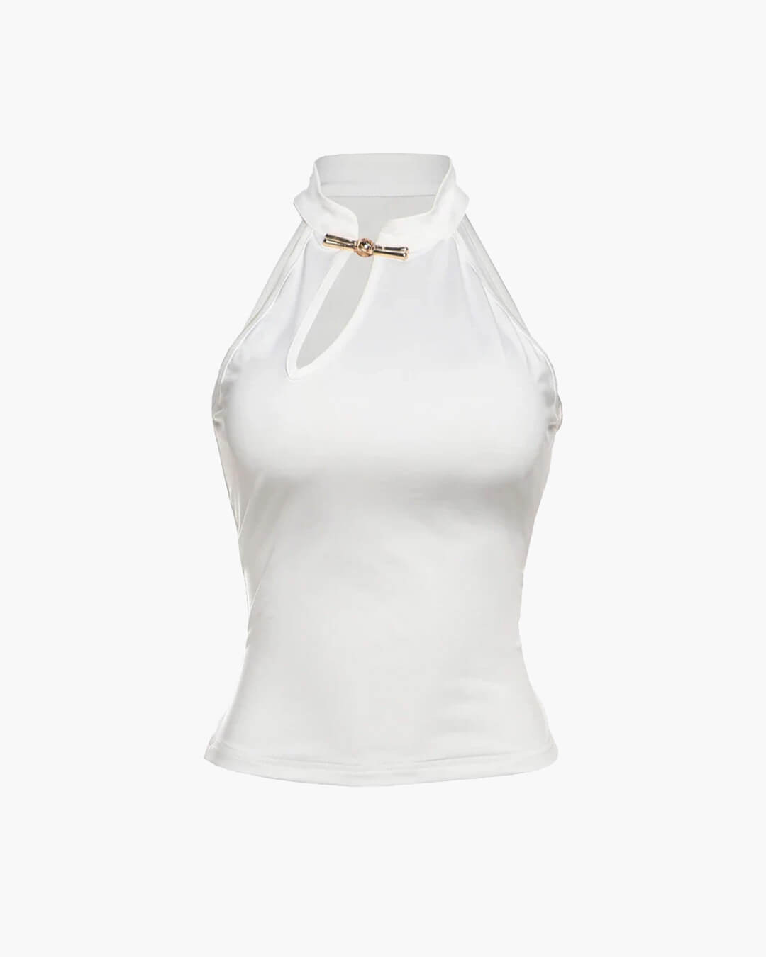 Gerda Cut-Out Halter Neck Crop Top