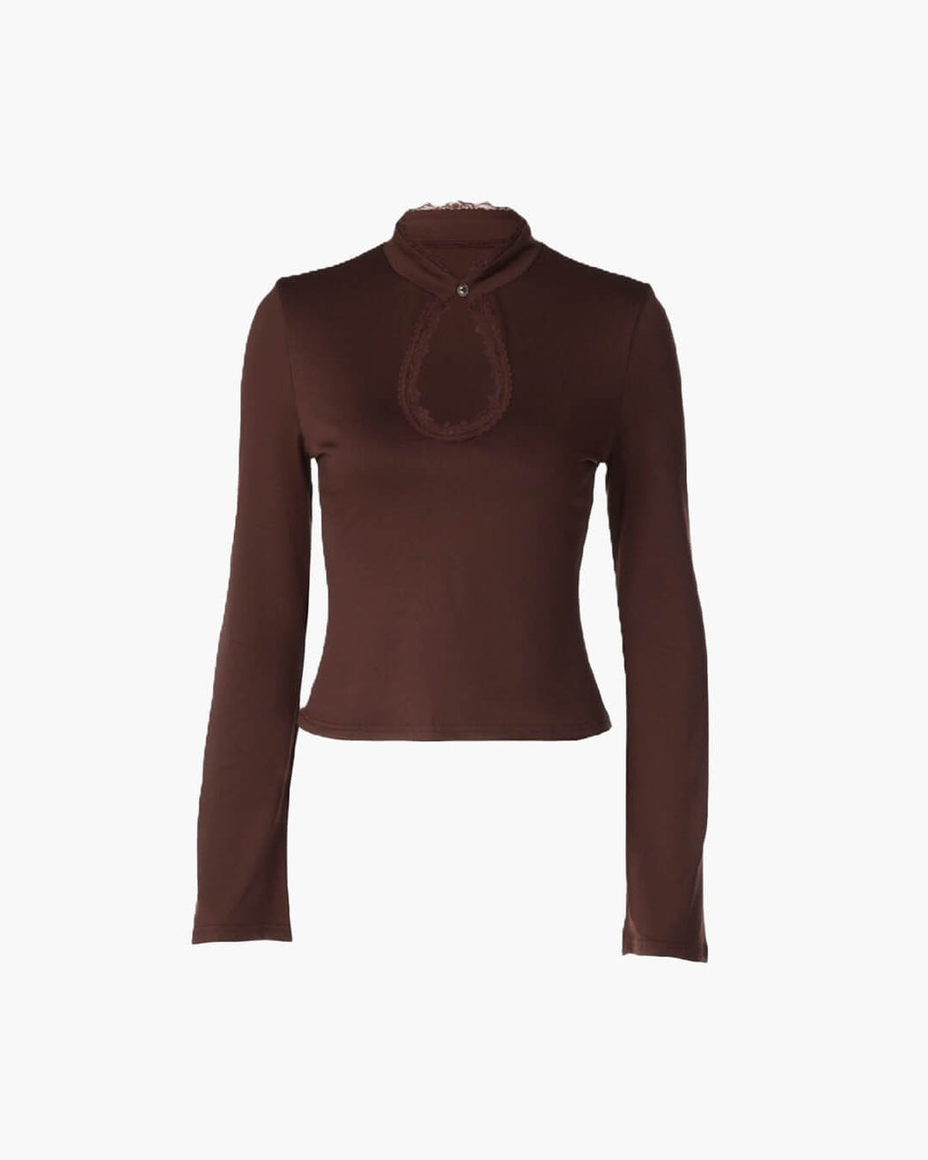 Gloria High Neck Keyhole Blouse