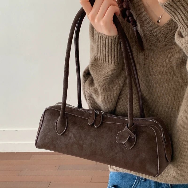 Adora Faux Suede Baguette Bag