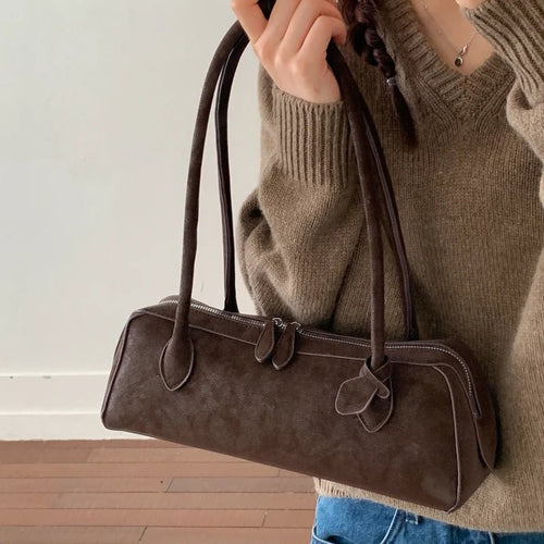 Adora Faux Suede Baguette Bag