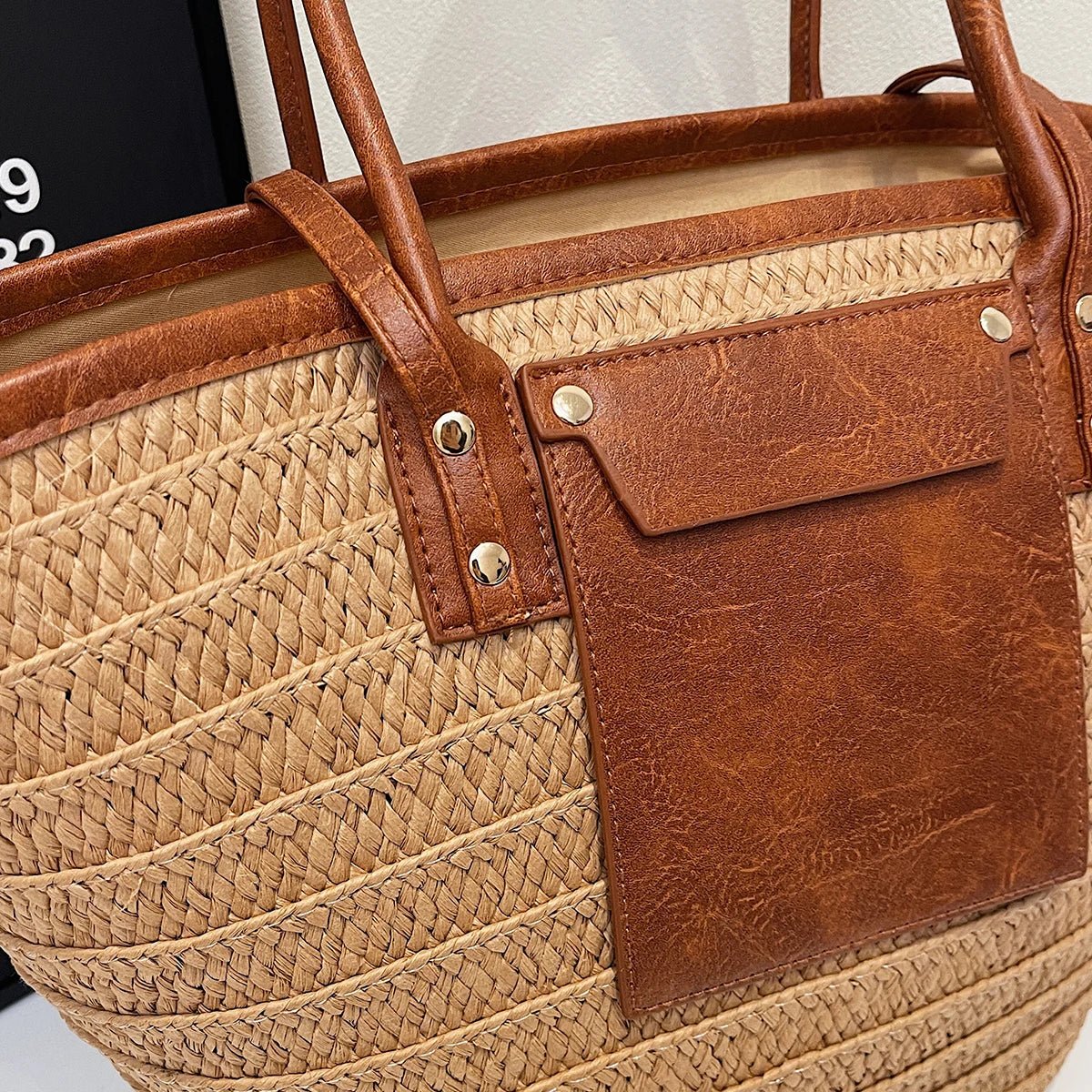 Beatrice Forest Woven Single-Shoulder Tote