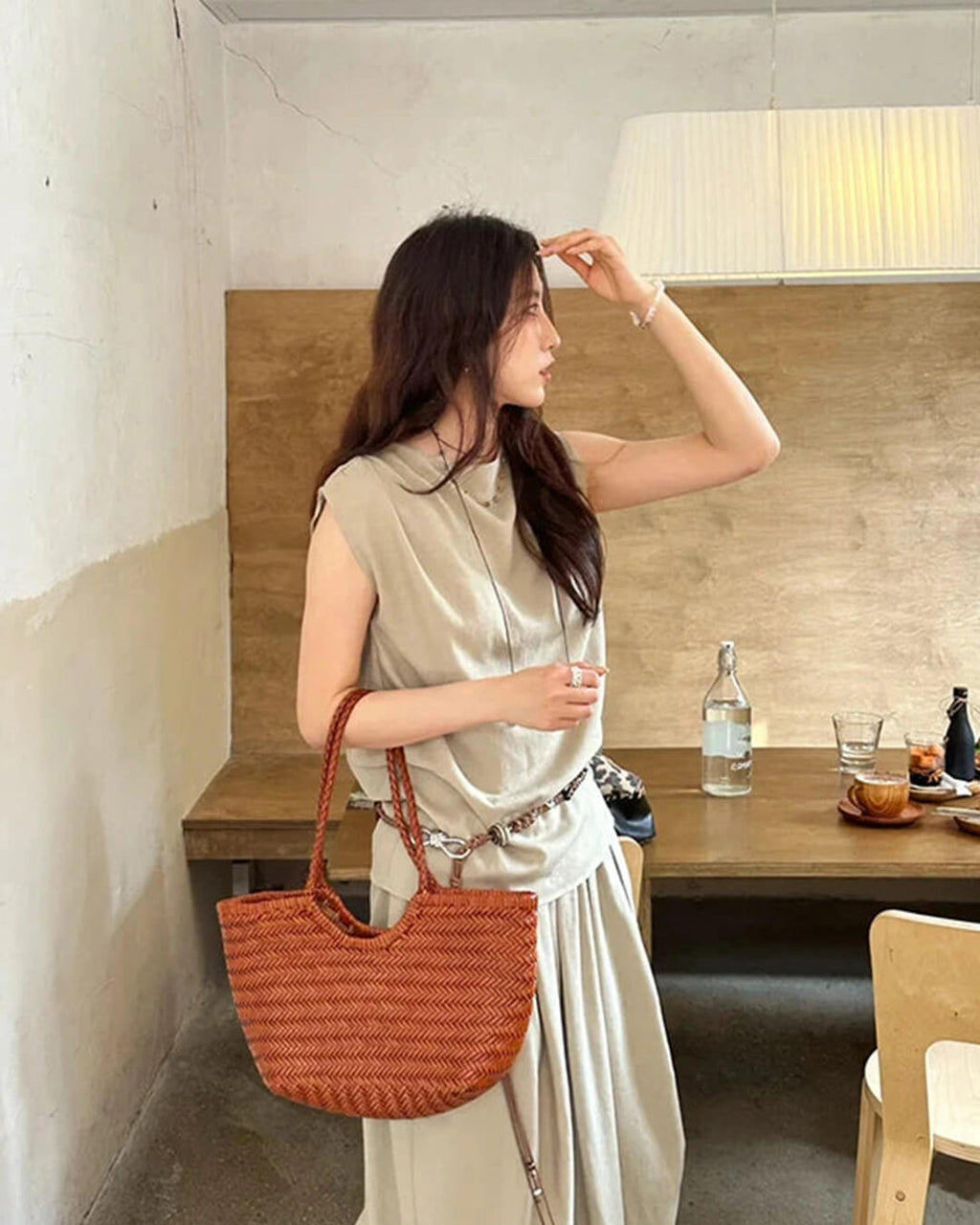 Bianca Handwoven Vegan Leather Tote Bag