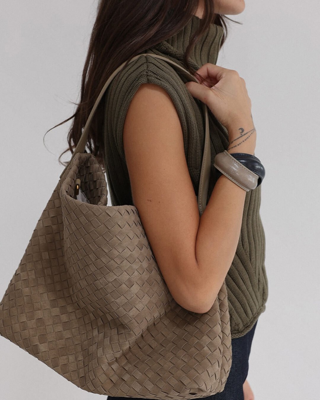 Marceline Faux Suede Tote Bag