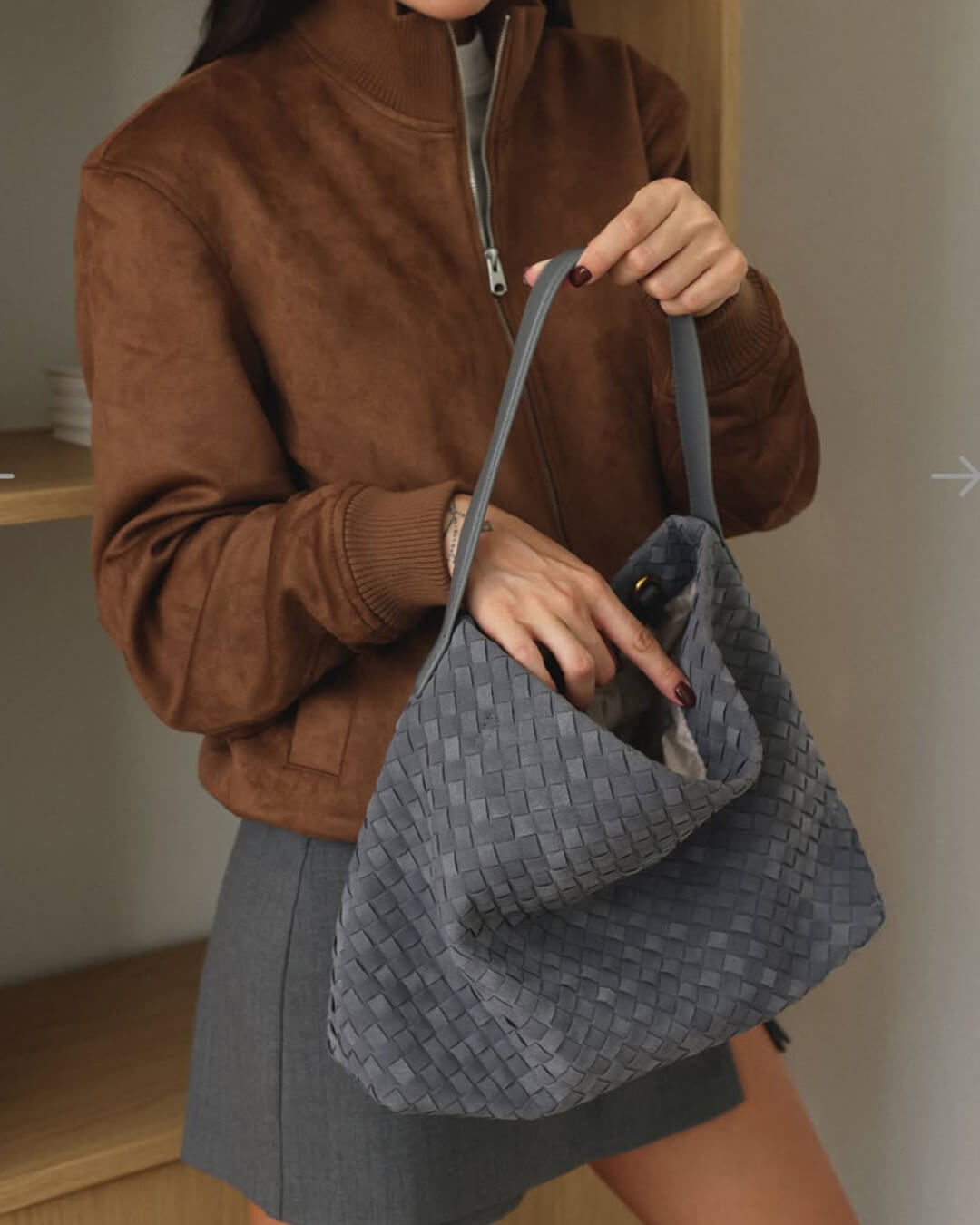 Marceline Faux Suede Tote Bag