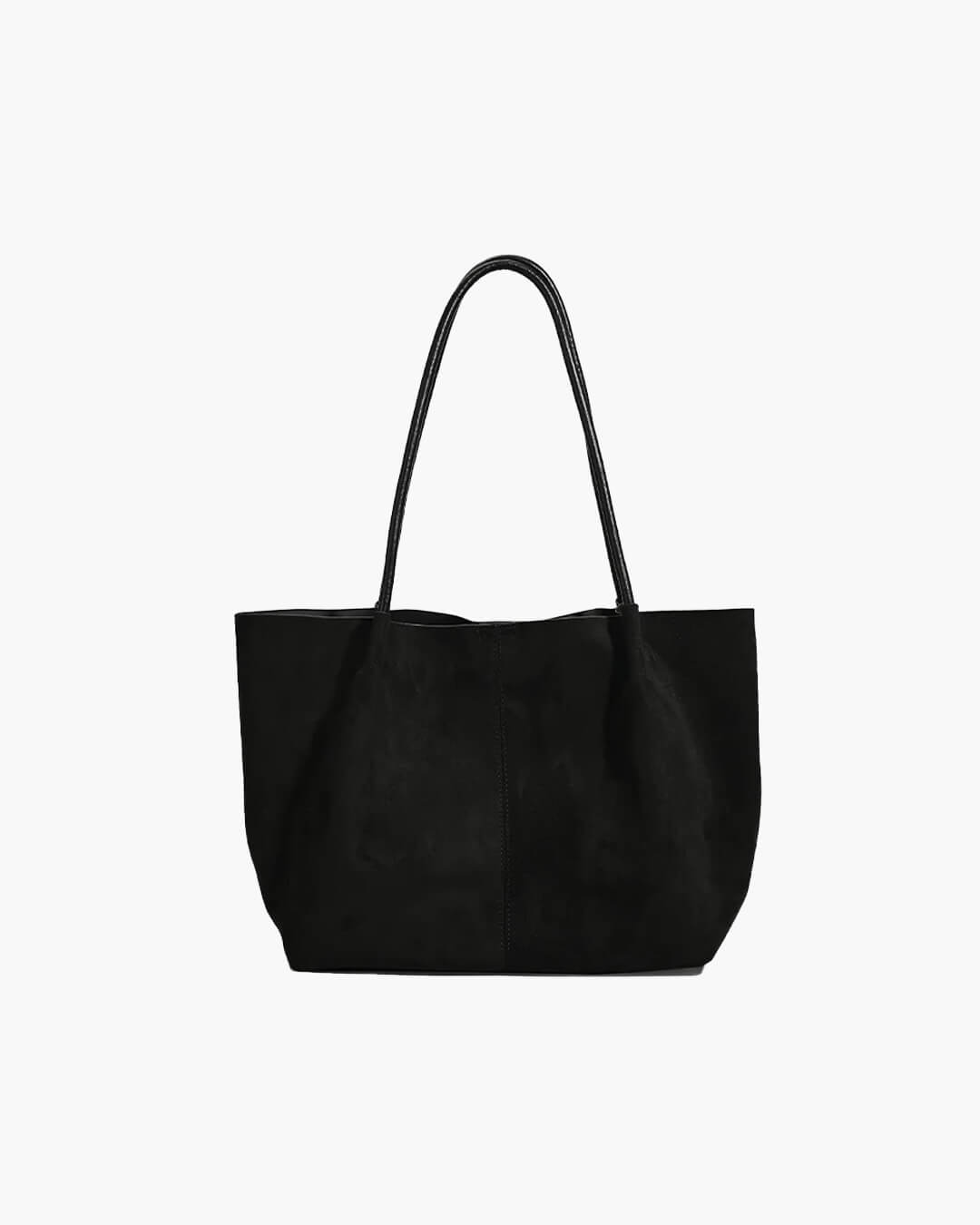 Cheska Faux Suede Tote Bag with Pouch
