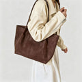 Cheska Faux Suede Tote Bag with Pouch