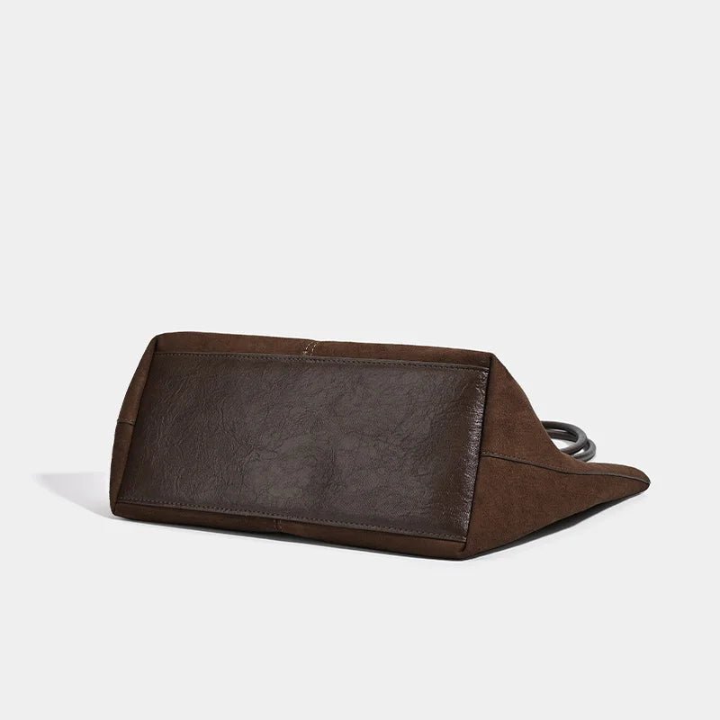 Cheska Faux Suede Tote Bag with Pouch