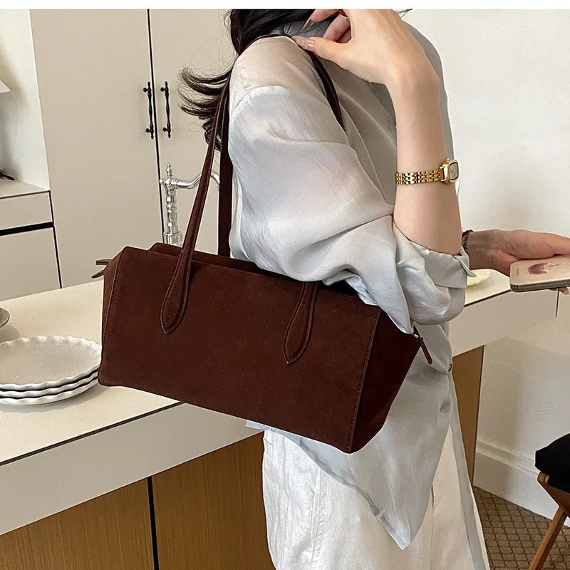 Claudine Faux Suede Shoulder Bag