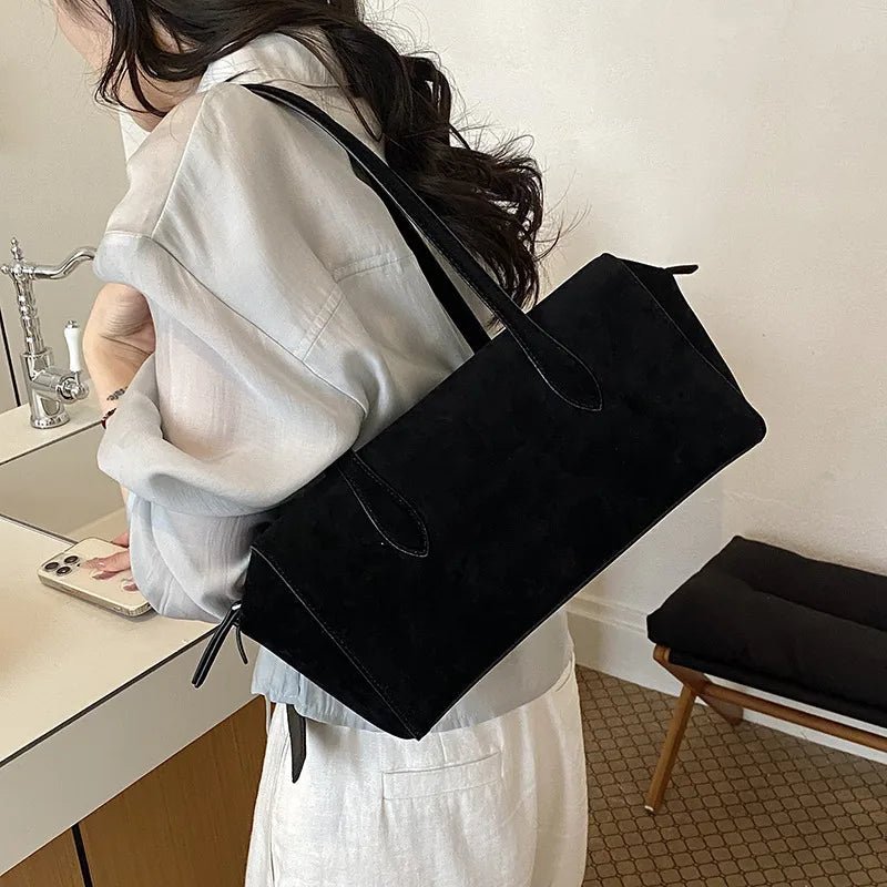 Claudine Faux Suede Shoulder Bag