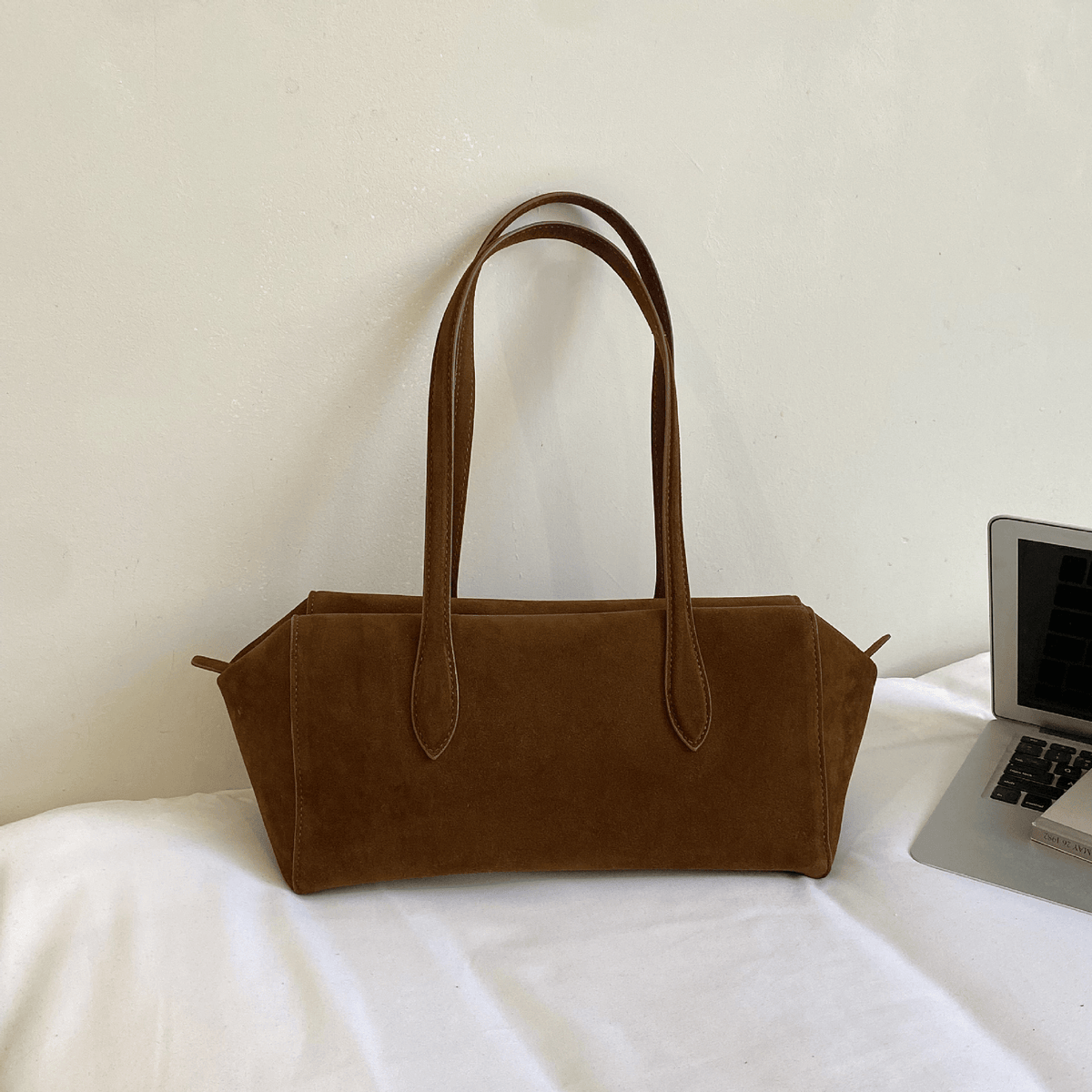 Claudine Faux Suede Shoulder Bag