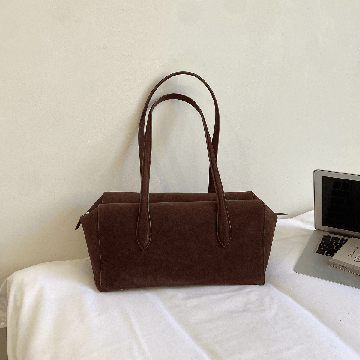 Claudine Faux Suede Shoulder Bag