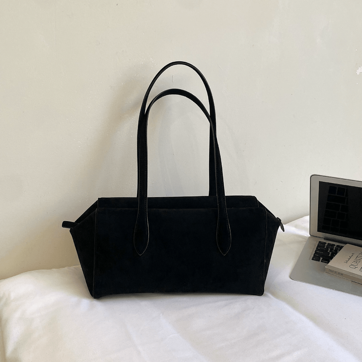 Claudine Faux Suede Shoulder Bag