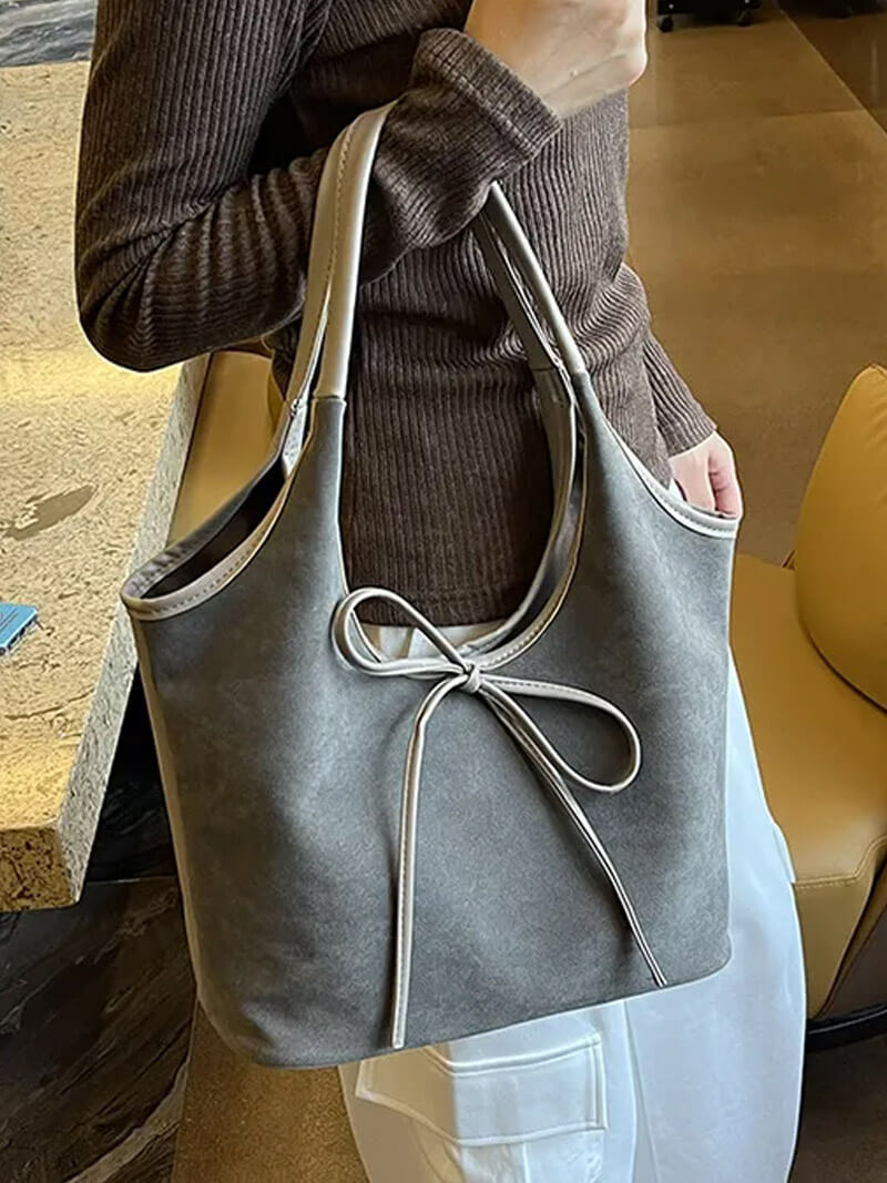 Florence Faux Suede Bow Bag