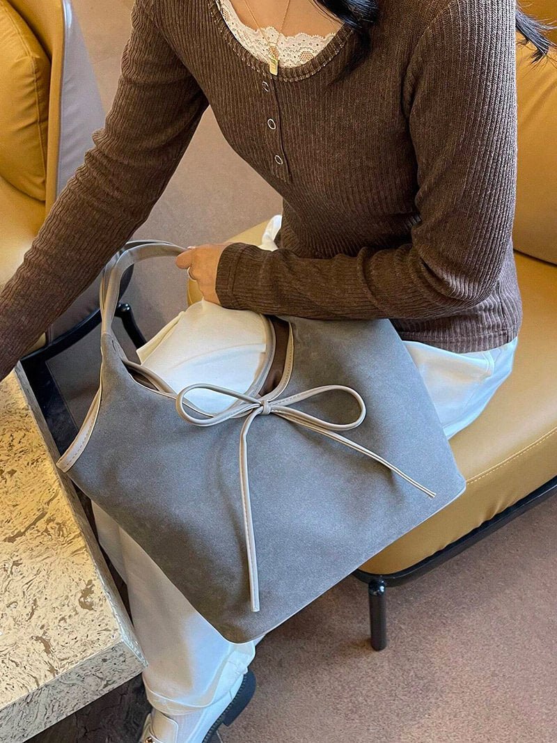 Florence Faux Suede Bow Bag