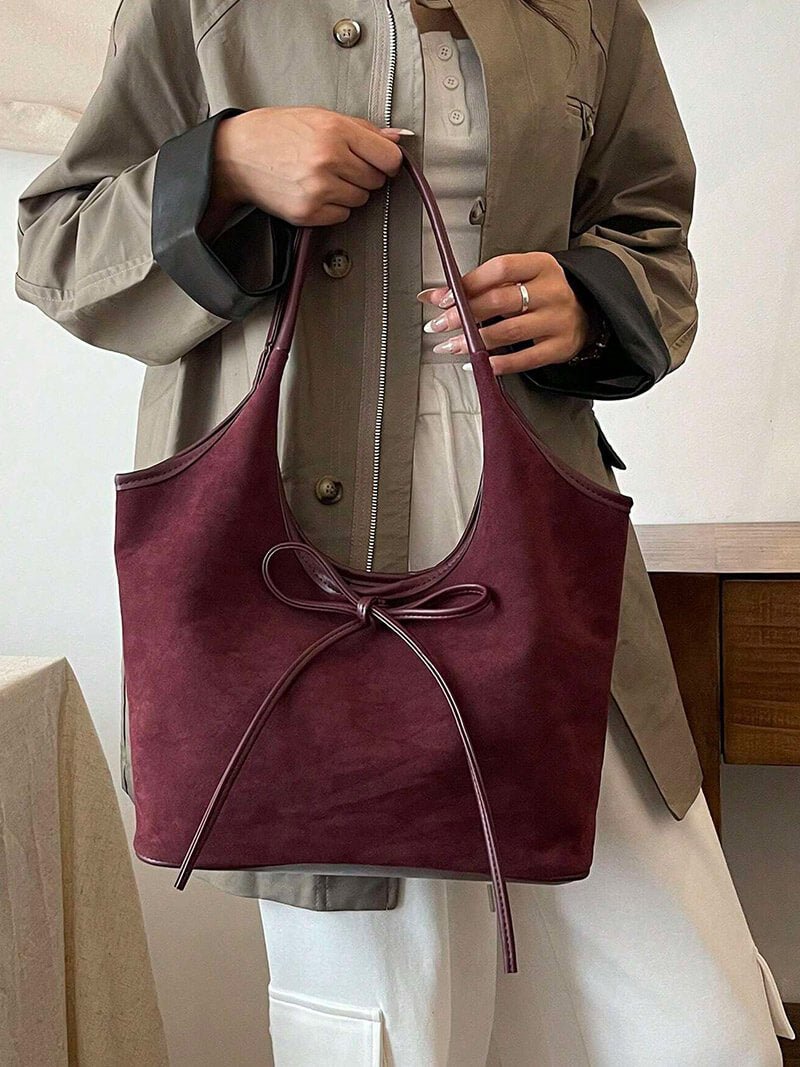 Florence Faux Suede Bow Bag
