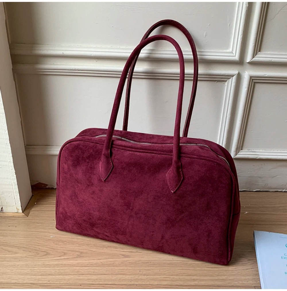 Jenny Faux Suede Shoulder Bag