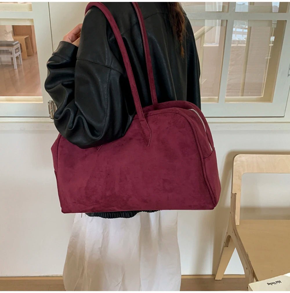Jenny Faux Suede Shoulder Bag