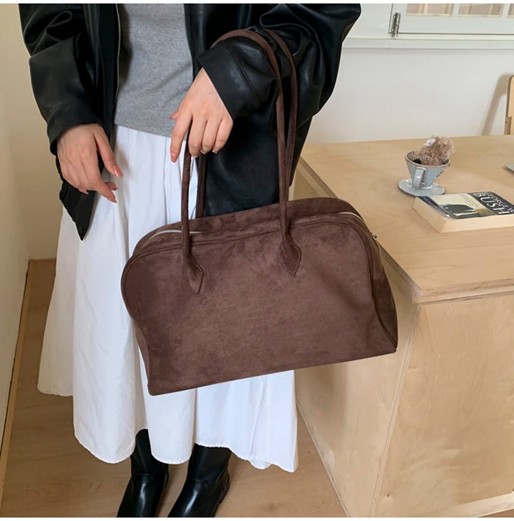 Jenny Faux Suede Shoulder Bag