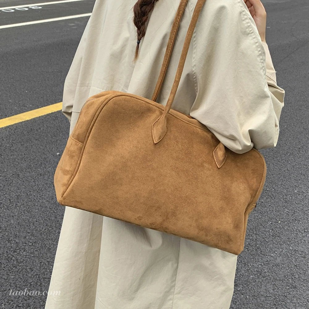 Jenny Faux Suede Shoulder Bag